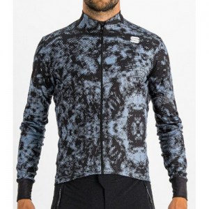 Μπλούζα με μακρύ μανίκι Sportful ESCAPE SUPERGIARA THERMAL Jersey Full Zip L/S - Black Blue Sea DRIMALASBIKES